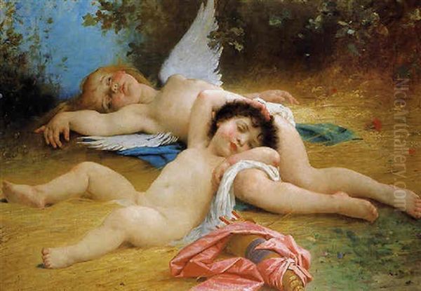 Le Sommeil Des Amours Oil Painting by Henry Paul Perrault