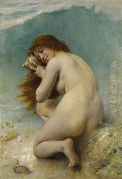 Nymphe Des Eaux Oil Painting by Leon Jean Basile Perrault