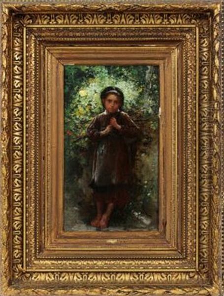 Barefoot Girl Oil Painting by Leon Jean Basile Perrault