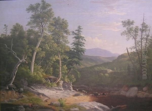 White Mountains In New Hampshire Oil Painting by William G. Boardman