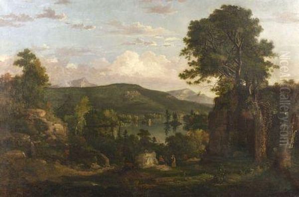 Squam Lake Oil Painting by William G. Boardman