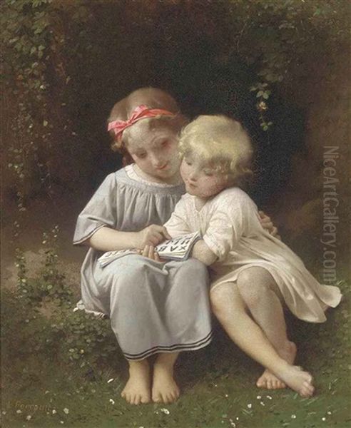 The Little Scholars Oil Painting by Leon Jean Basile Perrault