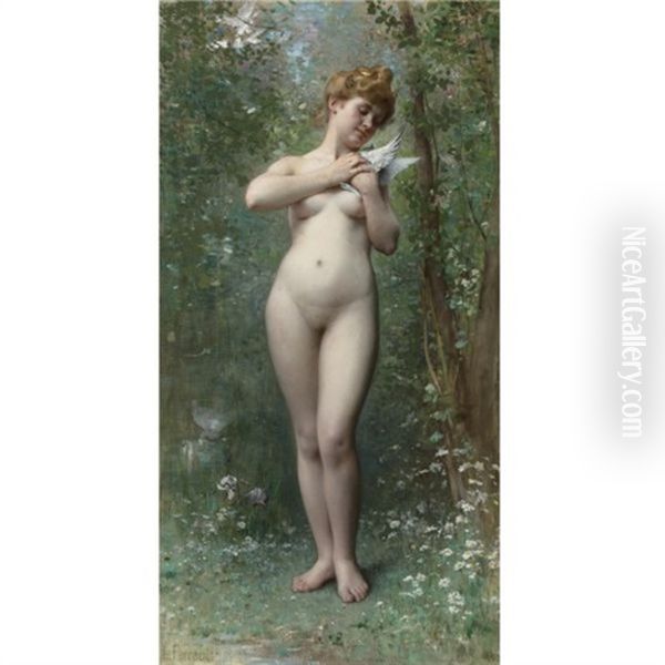 Venus A La Colombe Oil Painting by Leon Jean Basile Perrault