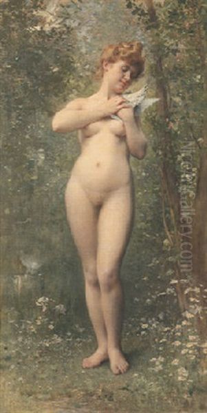 Venus A La Colombe Oil Painting by Leon Jean Basile Perrault