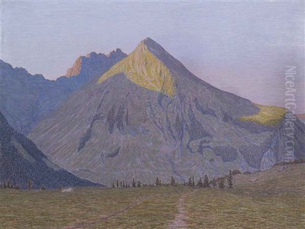 Soleil Sur Les Cimes Oil Painting by Alexandre Perrier