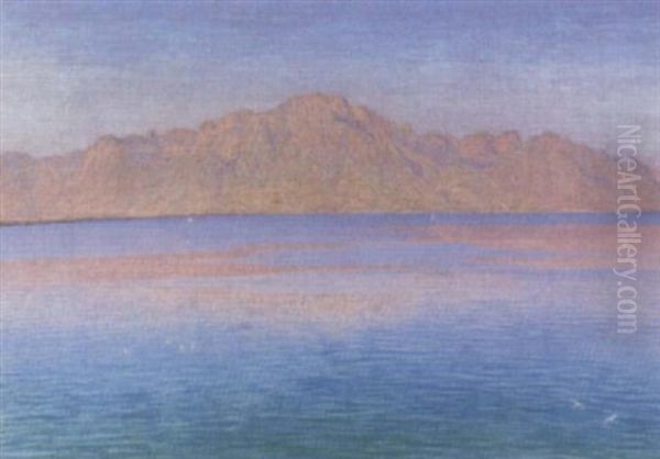 Vue Du Lac Oil Painting by Alexandre Perrier