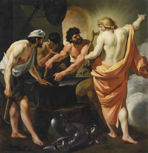 Apollon Dans Les Forges De Vulcain Oil Painting by Francois (le Bourguignon) Perrier