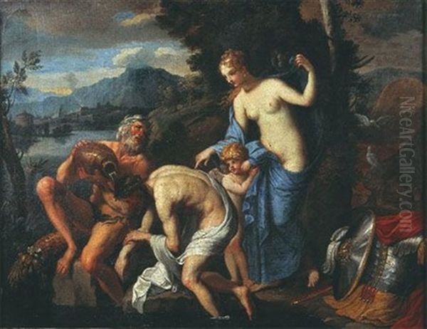 La Deification D'enee Oil Painting by Francois (le Bourguignon) Perrier