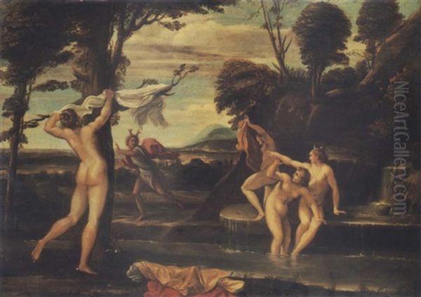 Diana And Actaeon Oil Painting by Francois (le Bourguignon) Perrier