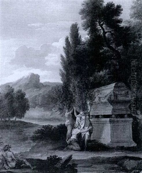 The Sisters Of Phaeton Transformed Into Trees At His Tomb Oil Painting by Francois (le Bourguignon) Perrier