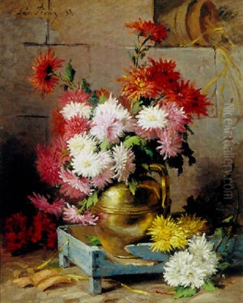 Opstilling Med Blomster Oil Painting by Leon Perrin the Elder