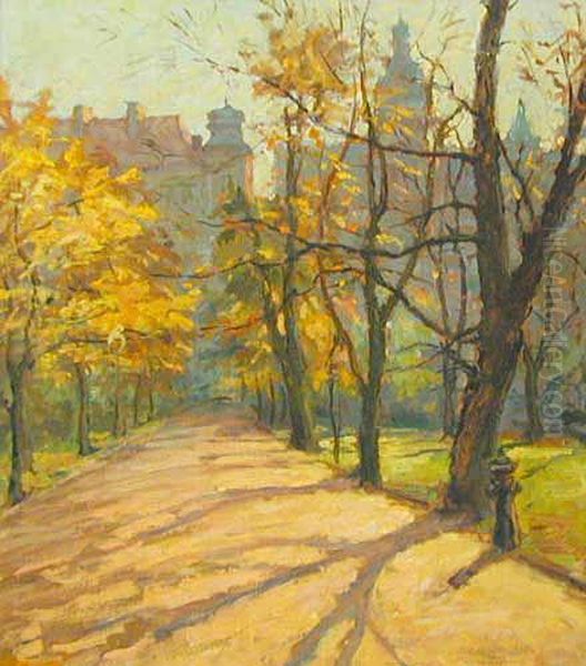 Widok Na Wawel Jesienia Oil Painting by Aleksander Boba