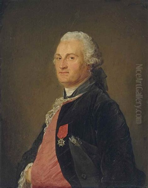 Le Comte D'artois En Uniforme Oil Painting by Jean-Baptiste Perronneau