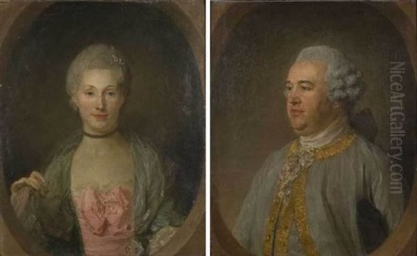 Portrait De Denis Mac Carthy, Seigneur De Beauge Et De Fonvidal (+ Portrait De Jeanne Fitz-gerald, Son Epouse; Pair) by Jean-Baptiste Perronneau