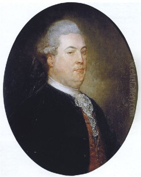 Portrait De Jakob Jacosz Boreel (?) Oil Painting by Jean-Baptiste Perronneau