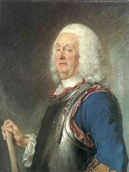 Portrait De Charles De Baschis Oil Painting by Jean-Baptiste Perronneau