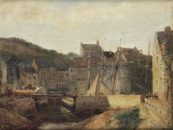 Honfleur Oil Painting by Ferdinand Victor Perrot