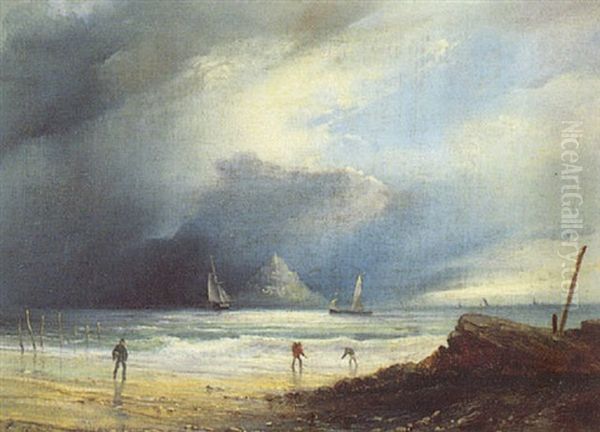 La Baie Du Mont Saint-michel Oil Painting by Ferdinand Victor Perrot