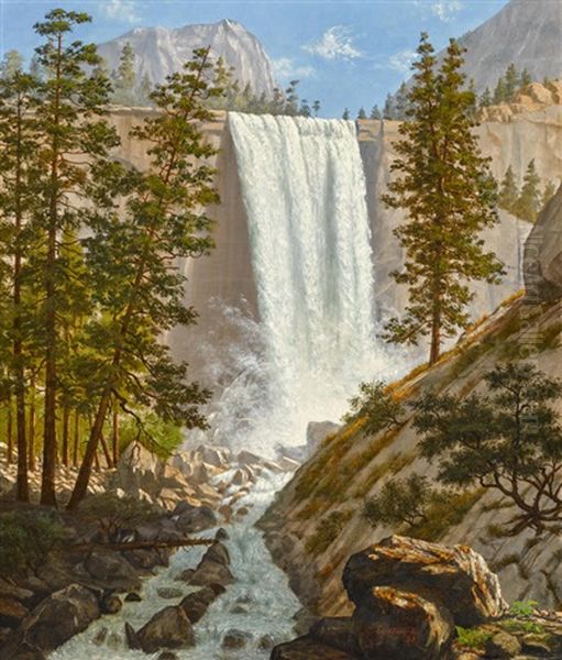 Vernal Falls, Yosemite Valley Oil Painting by Enoch Wood Perry