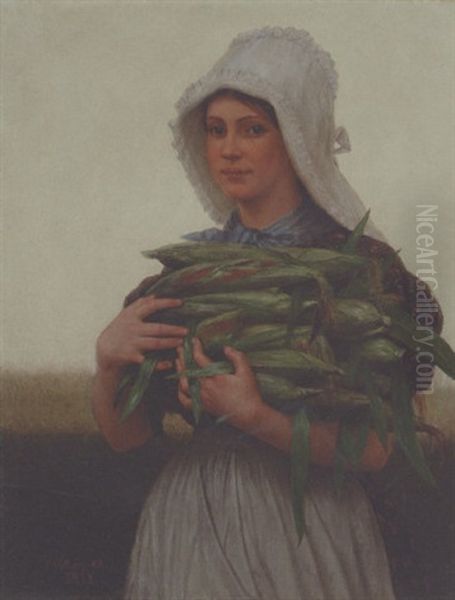 Sweet Corn Oil Painting by Enoch Wood Perry