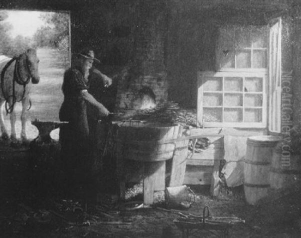 The Blacksmith Oil Painting by Enoch Wood Perry