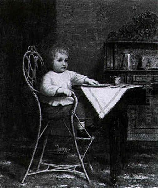 Young Boy In A High Chair by Enoch Wood Perry