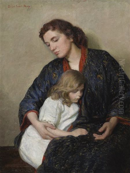 Mother And Child Oil Painting by Lilla Cabot Perry