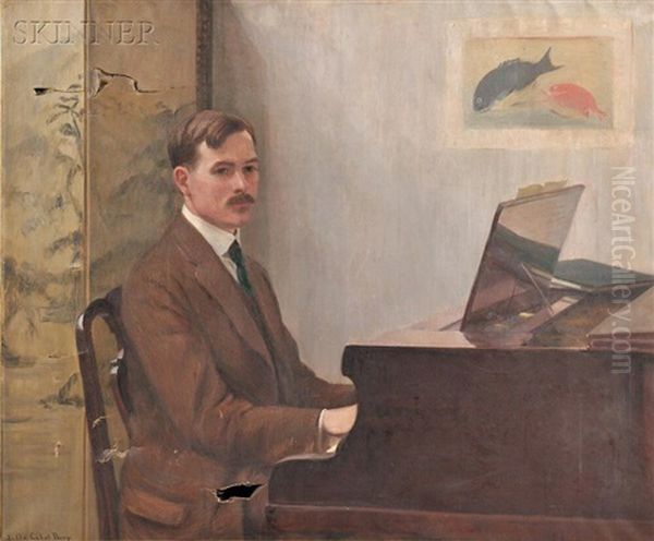 Gentleman At A Piano Oil Painting by Lilla Cabot Perry