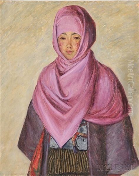 The Purple Shawl Oil Painting by Lilla Cabot Perry