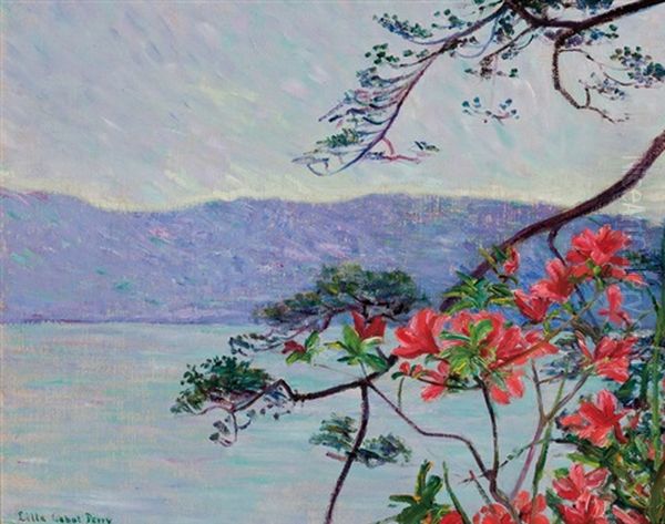 Suruga Bay, Azaleas Oil Painting by Lilla Cabot Perry