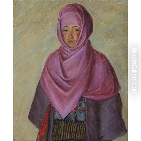 The Purple Shawl Oil Painting by Lilla Cabot Perry