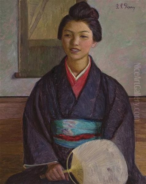 Japanese Girl Oil Painting by Lilla Cabot Perry