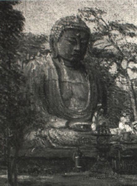 Study Of A Statue Of A Buddha, Japan Oil Painting by Lilla Cabot Perry