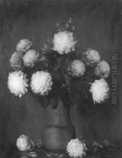 Still Life With Peonies Oil Painting by Roland Hinton Perry