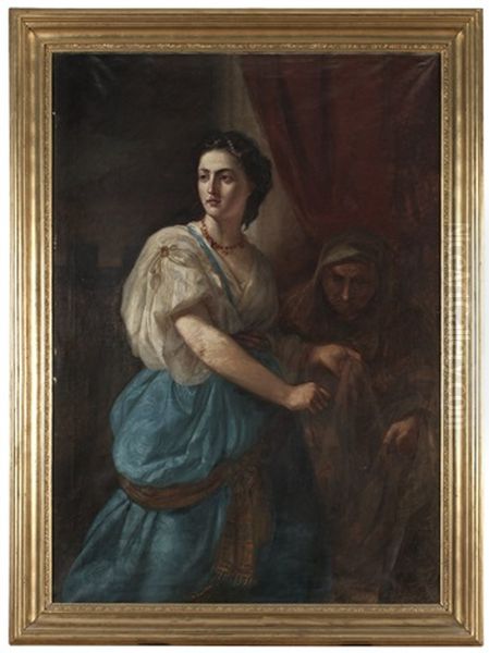 Judith Med Holofernes Huvud Oil Painting by Edward Perseus