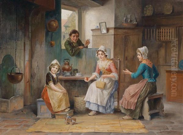 Kinderspiele Oil Painting by Franz Von Persoglia