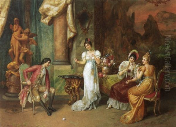 Flirtation Oil Painting by Franz Von Persoglia