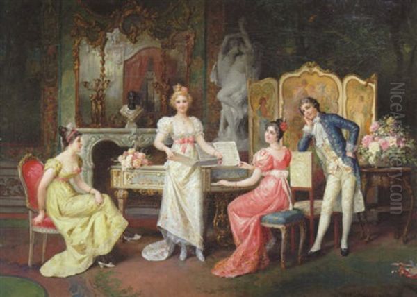 Musikalisk Soire Oil Painting by Franz Von Persoglia