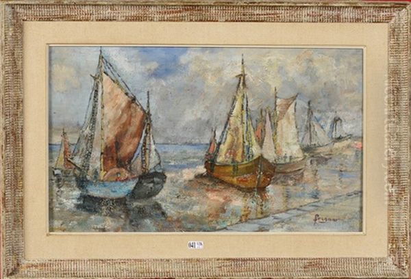 Bateau De Peche Oil Painting by Henri Person