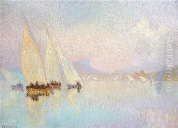 Les Voiles Blanches Oil Painting by Henri Person