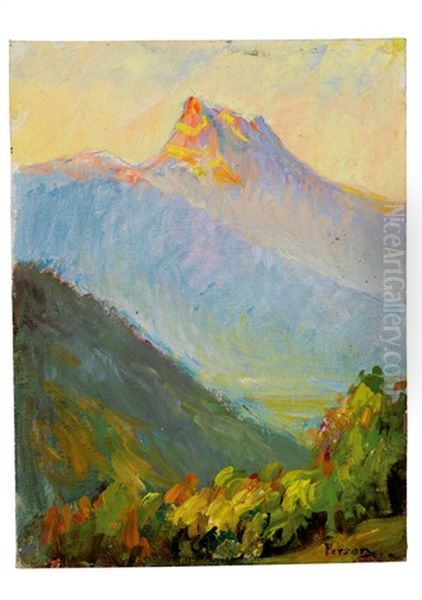 Aot Dans Les Alpes (august In Den Alpen) Oil Painting by Henri Person