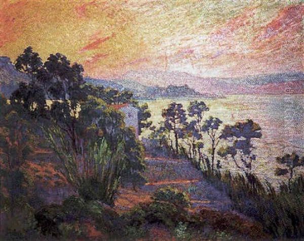 Paysage A Grimaud Oil Painting by Henri Person