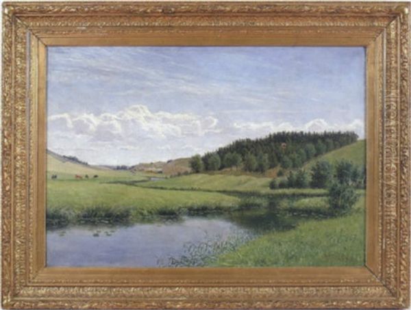 Kvistofta Och Raan Oil Painting by Peter Adolf Persson