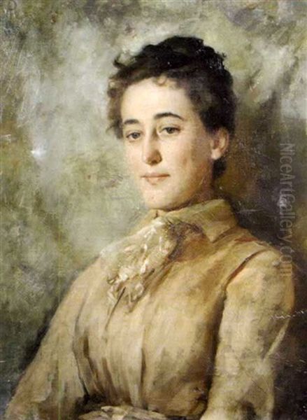 Portrait Of A Lady Oil Painting by Anne J. Pertz