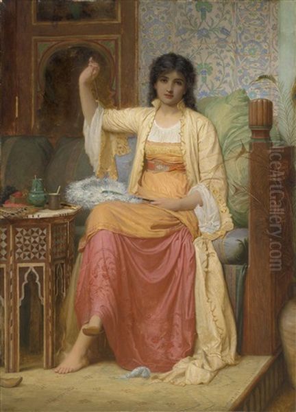 A Fan-maker Oil Painting by Charles Edward Perugini