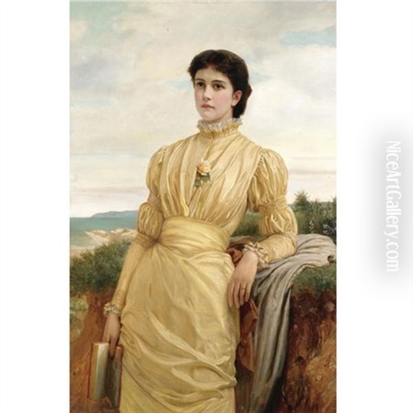 The Lady In The Yellow Dress Oil Painting by Charles Edward Perugini