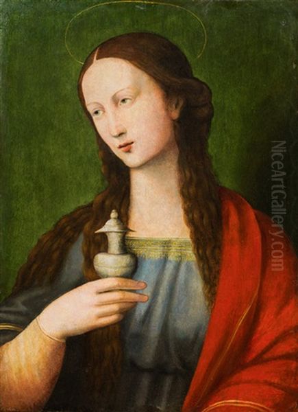 Saint Mary Magdalene Holding An Ointment Vessel Oil Painting by Pietro Perugino