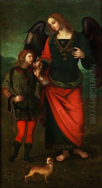 Tobias Und Der Engel Oil Painting by Pietro Perugino