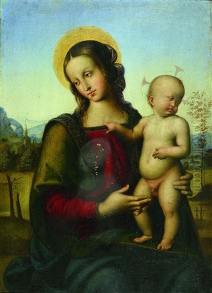 Madonna Mit Kind Oil Painting by Pietro Perugino