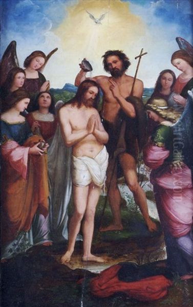 The Baptism Of Christ Oil Painting by Pietro Perugino